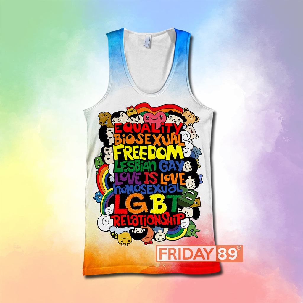 LGBT Hoodie Freedom Lesbian Gay Love Is Love LGBT Relationship T-shirt Hoodie Adult Unisex Full Print