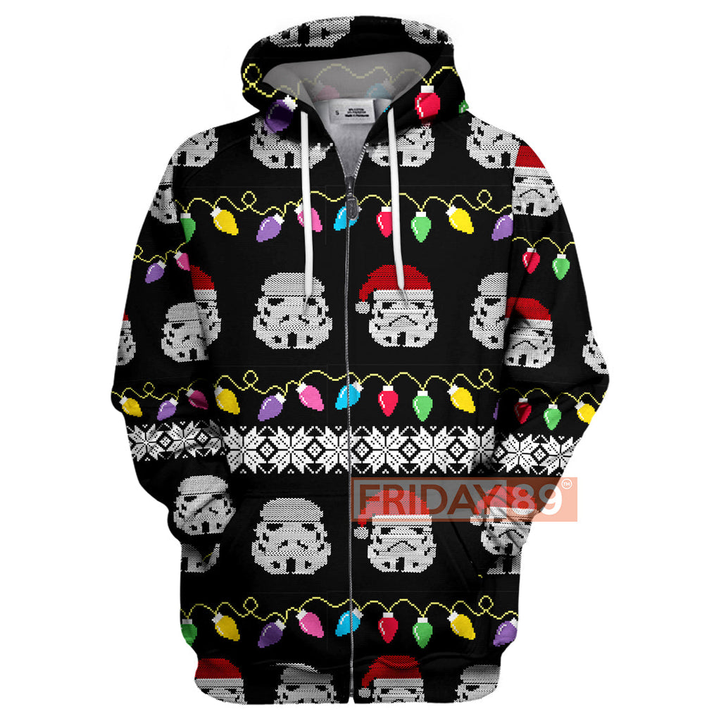  SW T-shirt Stormtrooper Emoji Christmas Light T-shirt Cute High Quality SW Hoodie Sweater Tank 2026