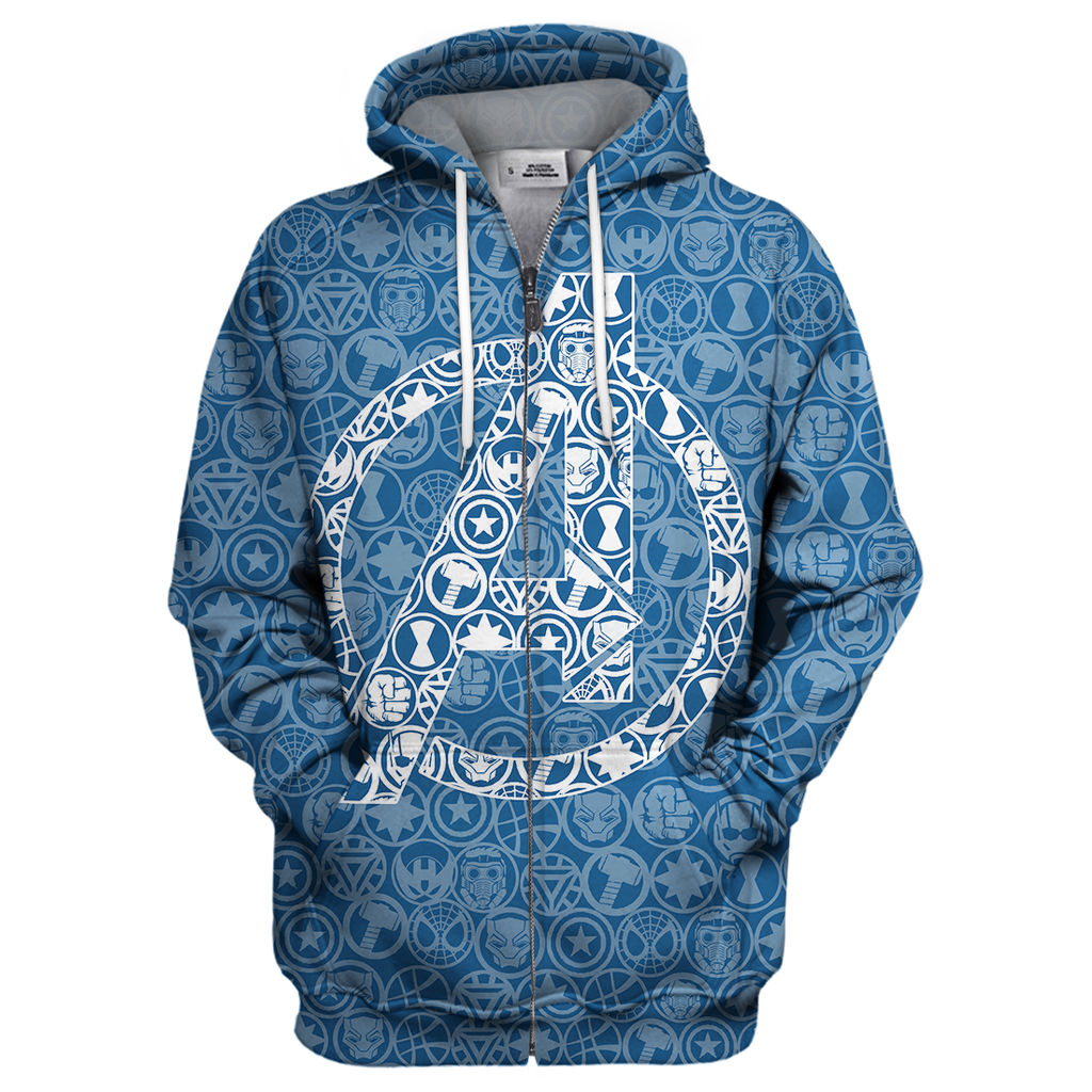  MV T-shirt Avengers Logo Blue 3D Print T-shirt Awesome MV Avengers Hoodie Sweater Tank 2023