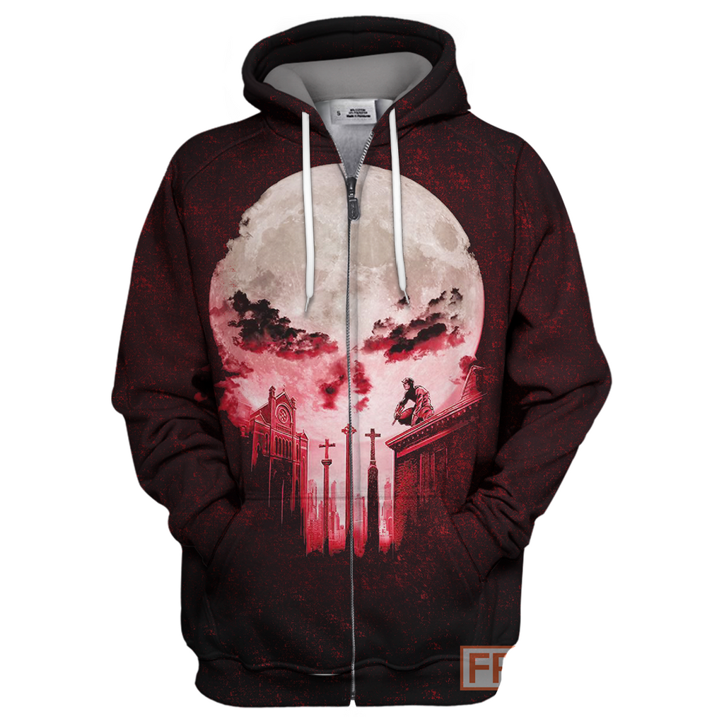  MV Punisher Hoodie Punisher Red Moon 3D Print T-shirt MV Punisher Shirt Sweater Tank 2023