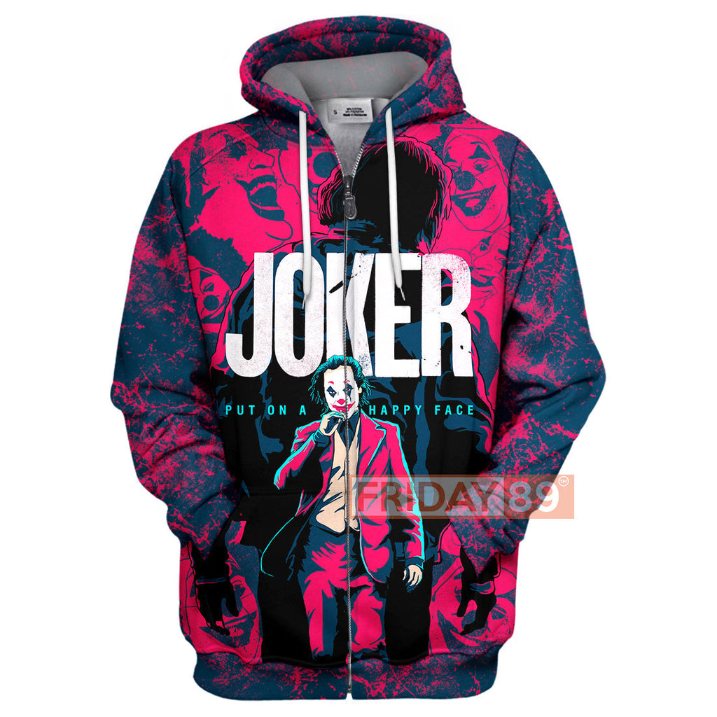  DC Joker Hoodie Put On A Happy Face Shirt Joker Hoodie Joker Red Shirt DC Joker Shirt Sweater Tank