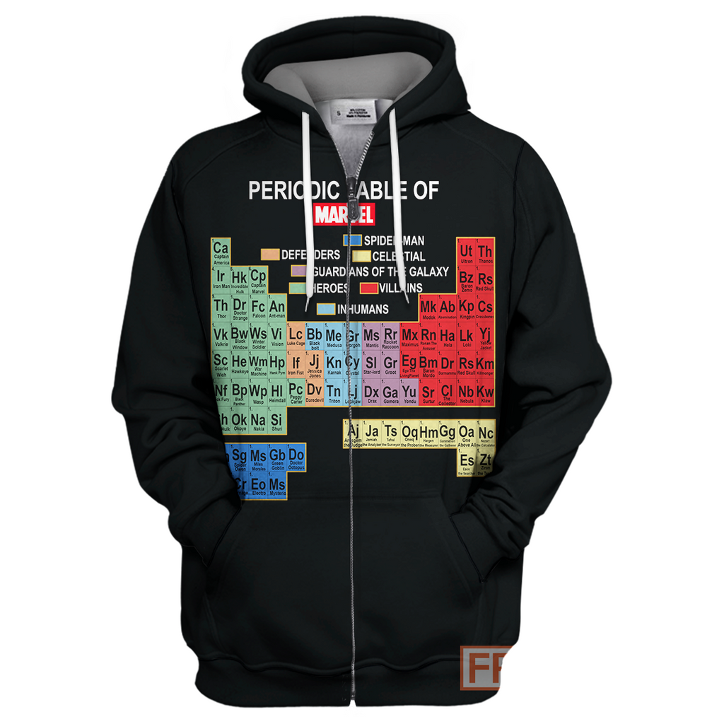  MV Hoodie Periodic Table Of Marvel T-shirt MV Shirt Sweater Tank 2023
