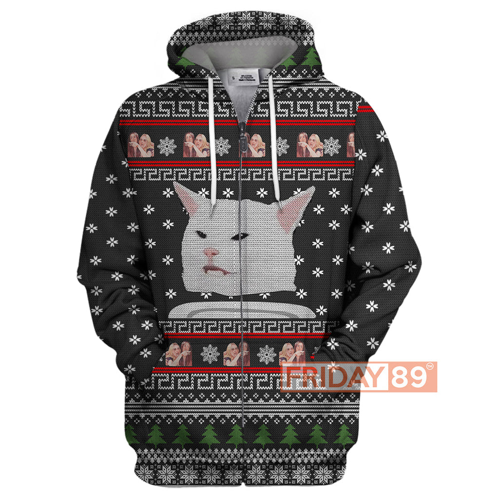 Gifury Cat T-shirt Cat Meme Woman Yelling Christmas Pattern T-shirt Cat Hoodie Sweater Tank 2026