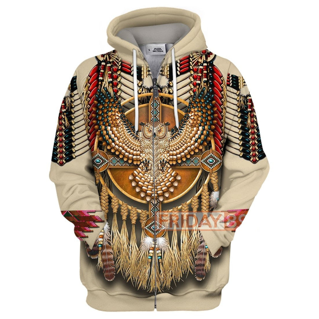 Gifury Native American Hoodie Native American Pale Owl Pattern T-shirt Native American Hoodie Sweater Tank 2022