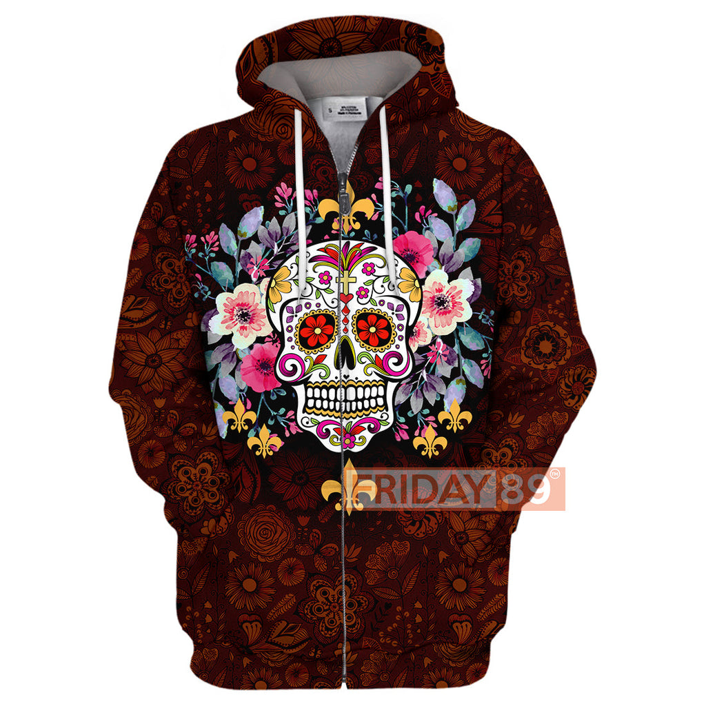 Gifury Skull T-shirt 3D Print Sugar Skull Calavera Day Of The Dead T-shirt Skull Hoodie Sweater Tank 2026