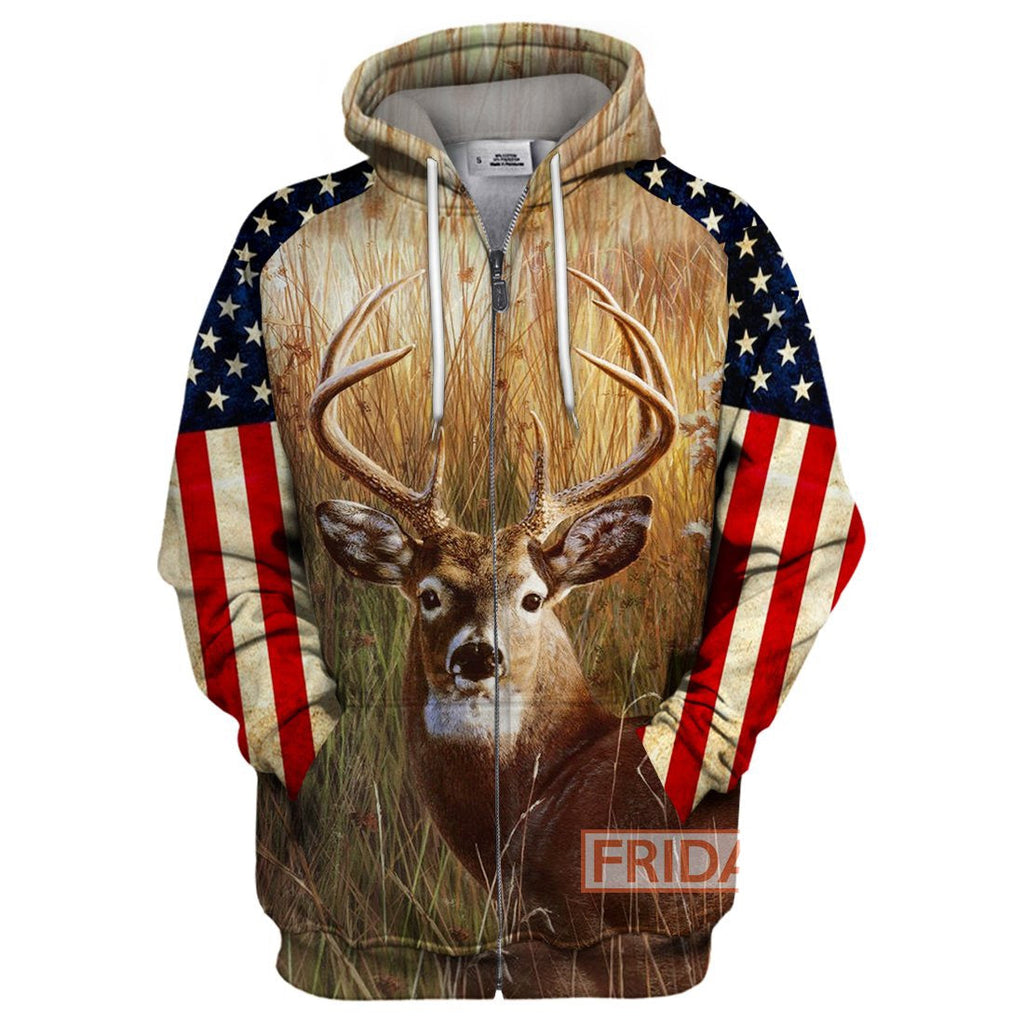 Gifury Hunting T-shirt Deer Hunting Wildlife American Flag T-shirt Hunting Hoodie Sweater Tank 2026