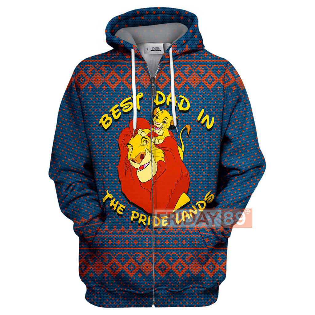 LK T-shirt Best Dad In The Pride Lands - Simba & Mufasa T-shirt DN Hoodie Sweater Tank