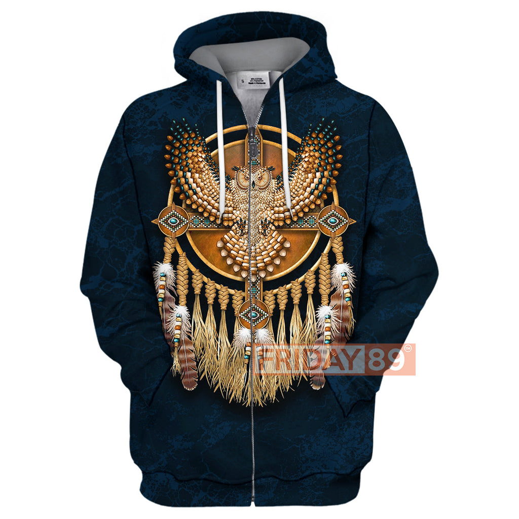 Gifury Native American Hoodie Native American Owl Dreamcatcher Pattern 3D Print T-shirt Native American Shirt Sweater Tank 2022