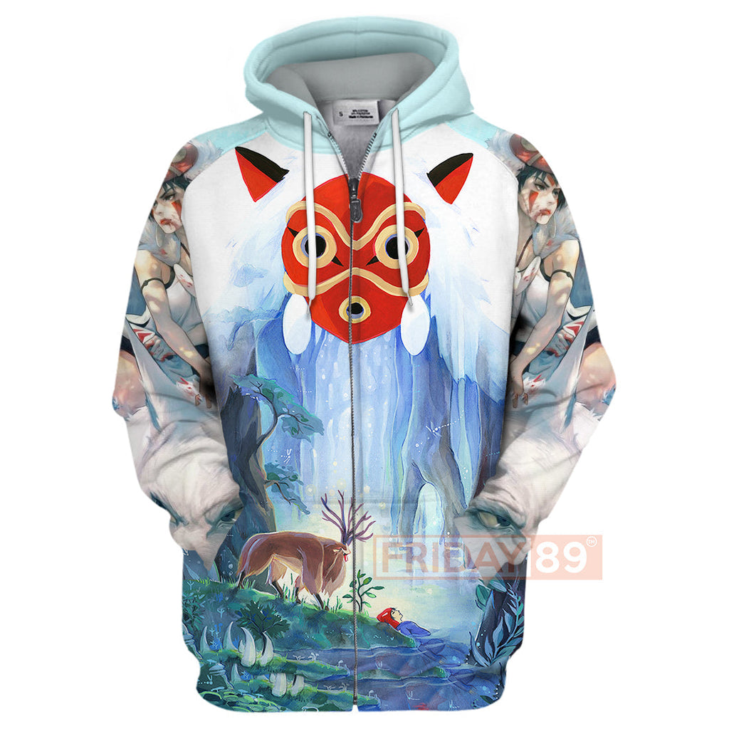  S.Ghibli Mononoke Hoodie S.Ghibli Princess Mononoke Forest Spirit 3D T-shirt Awesome S.Ghibli Shirt Sweater Tank 