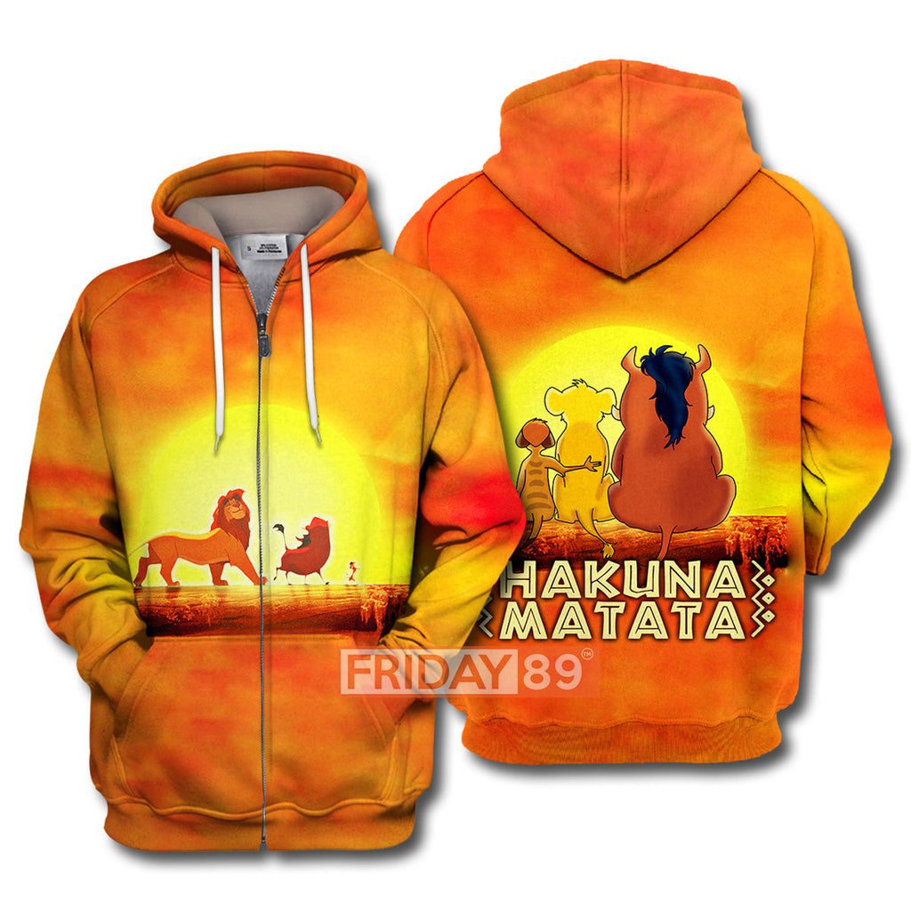 LK T-shirt Simba Timon Pumba Friends Sunset T-shirt High Quality DN Hoodie Sweater Tank