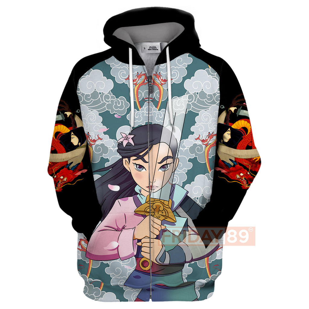 Mulan T-shirt Mulan Warrior Disney Princess Beauty Art Mushu T-shirt DN Hoodie Sweater Tank