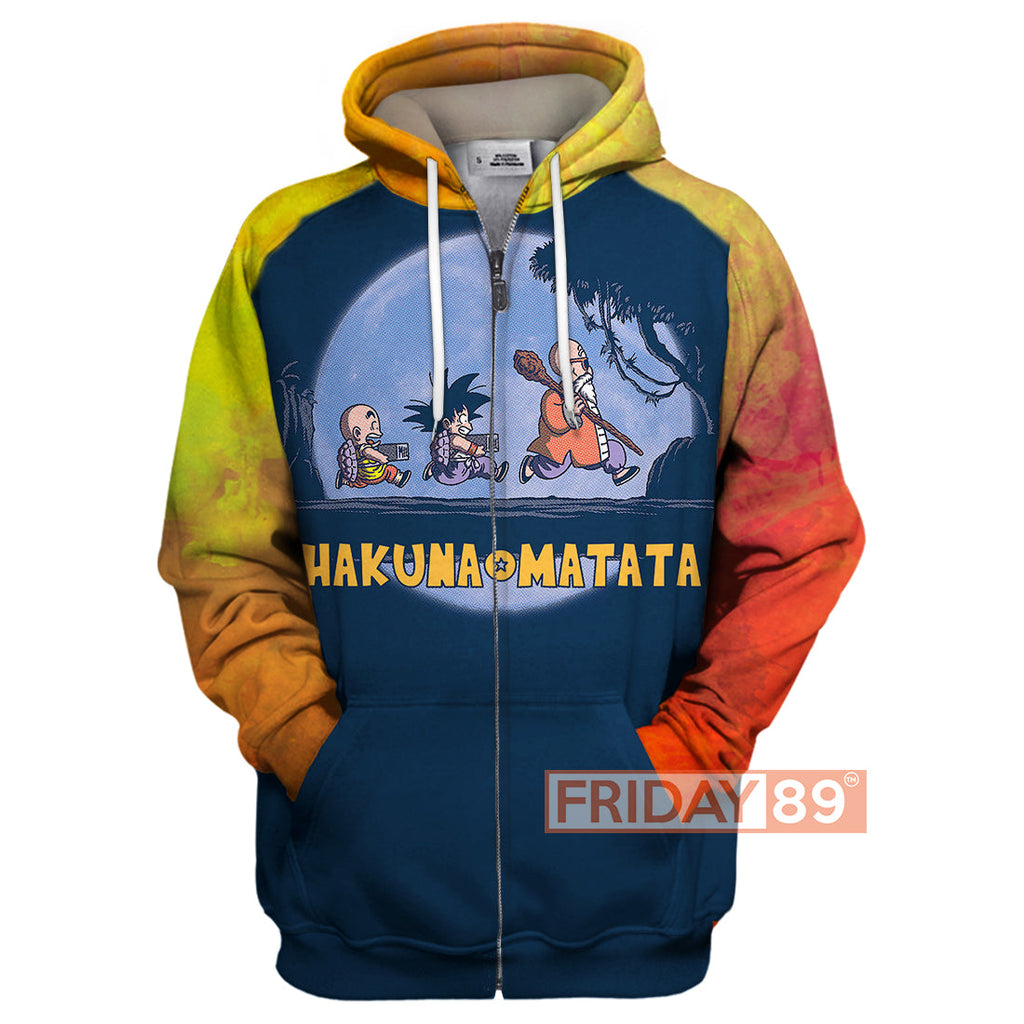  DB T-shirt LK Dragon Goku Walking In The Moon Hakuna Matata 3D Print T-shirt Funny DB Hoodie Sweater Tank 