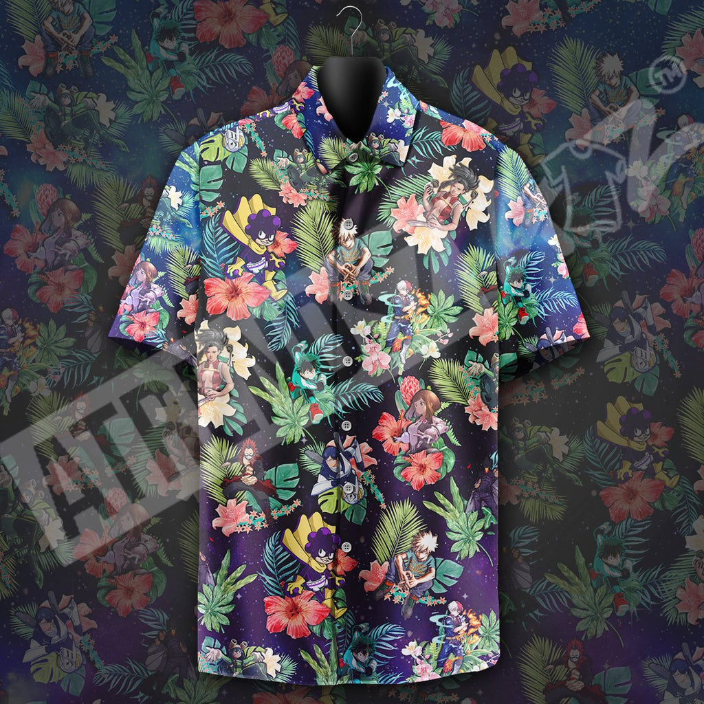  My Hero Academia Hawaiian Shirt Boku No Hero Academia Characters Tropical Pattern Blue Hawaii Aloha Shirt