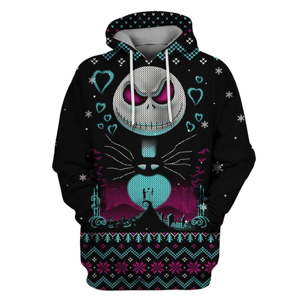  TNBC Hoodie Jack Skellington Night Of Love Christmas Pattern Black Hoodie  