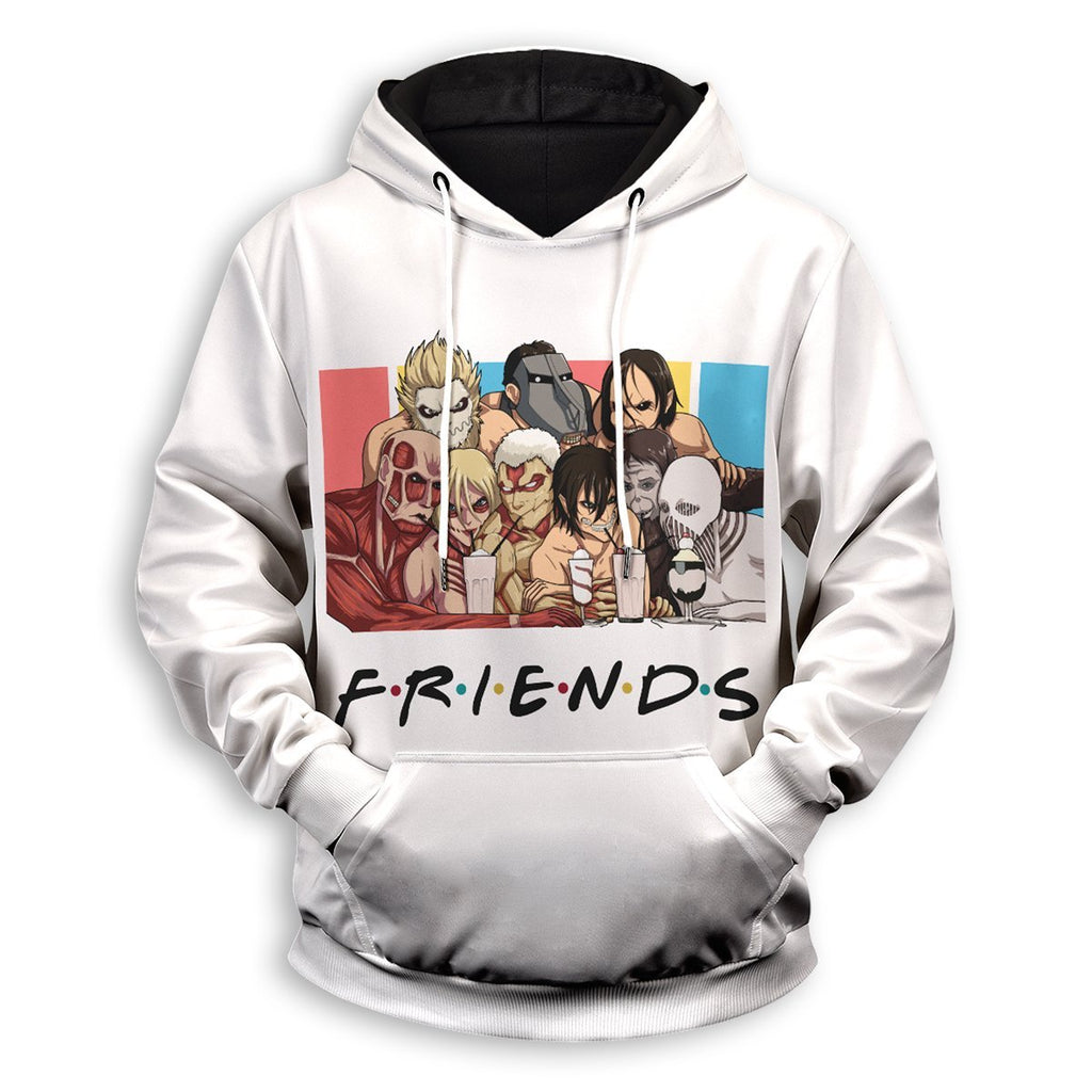  Attack On Titan Hoodie Nine Titans Friends White Hoodie Attack On Titan Apparel