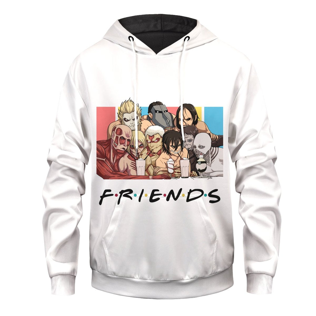  Attack On Titan Hoodie Nine Titans Friends White Hoodie Attack On Titan Apparel