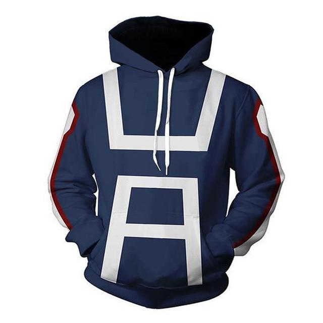  My Hero Academia Hoodie Gym Uniform Blue Hoodie   Anime Fan Gift