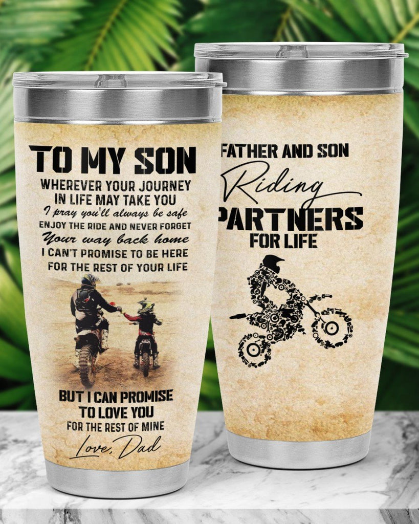 Gifury Father's Day Tumbler 20 oz Best Gift For Father Father And Son Riding Partner For Life Tumbler 20 oz Father Travel Mug 2022