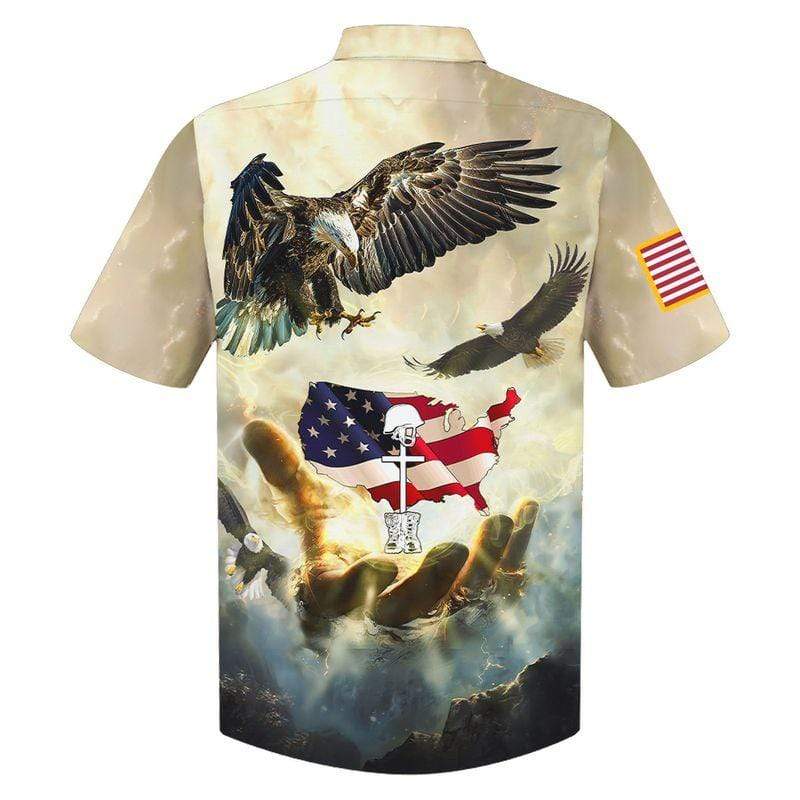 Us Army Veteran Hawaiian Shirt Eagle Fly Memorial Day Aloha Hawaiian Shirts