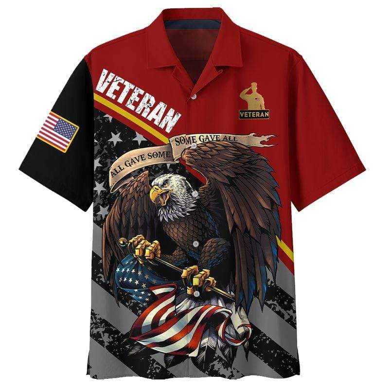 Veteran Hawaii Shirt Eagle Red Hawaii Shirt