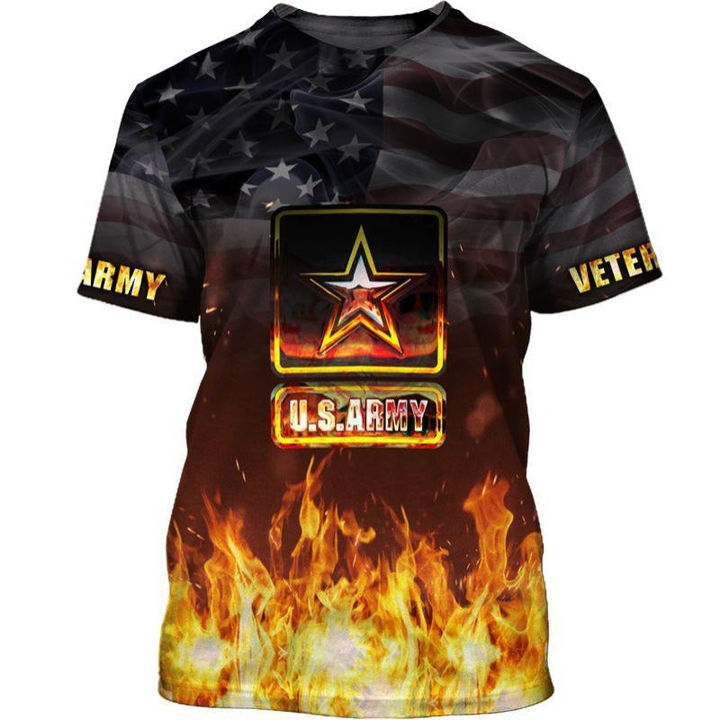 Veteran Hoodie Fire US Army Unisex Full Size Adult Colorful 3D All Over Print Hoodie