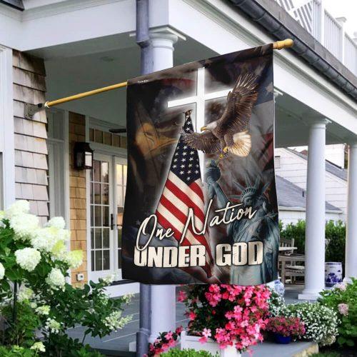 4th Of July Flags One Nation Under God America Flag Garden And House Flag Independence Day 4th July Gift