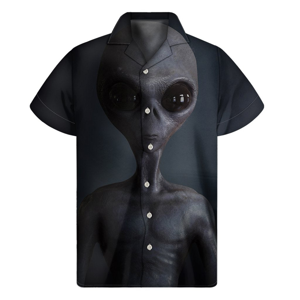 Alien Hawaii Shirt Scary Grey Alien 3D Hawaiian Aloha Shirt Adult Full Print