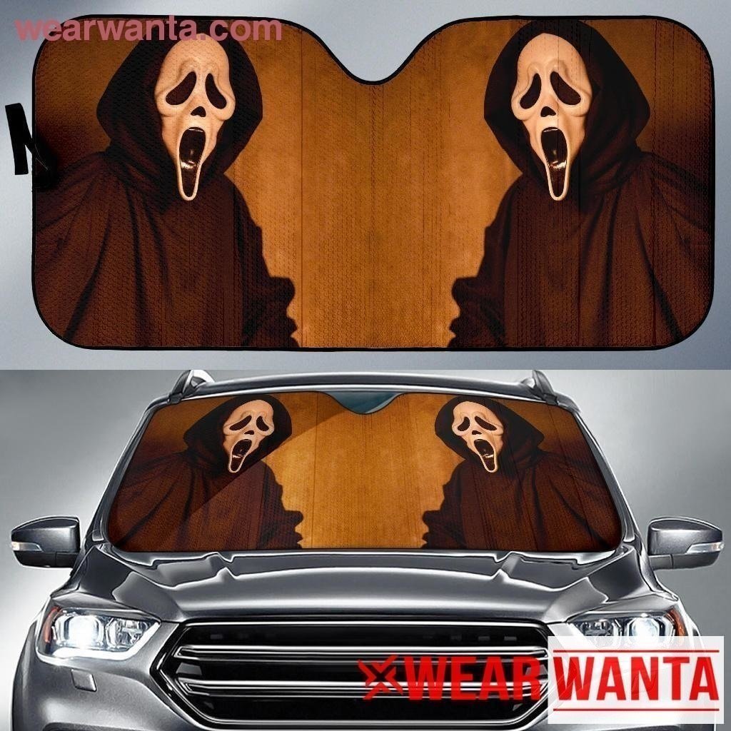  Horror Scream Car Sun Shade Ghostface Windshield Sun Shade