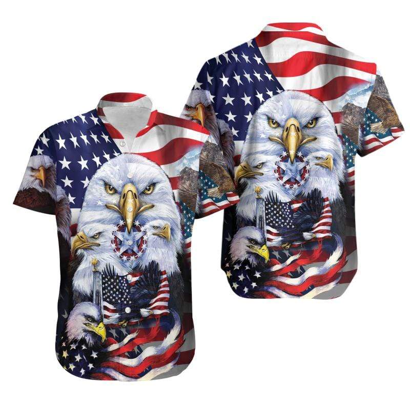Patriot Hawaii Shirt 4th Of July Eagle Star Honour Hawaiian Shirt Adult Unisex Full Print