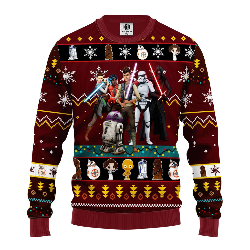 SW Christmas Sweater SW Dark R2 D2 Stormtooper Darth Vader Red Ugly Sweater
