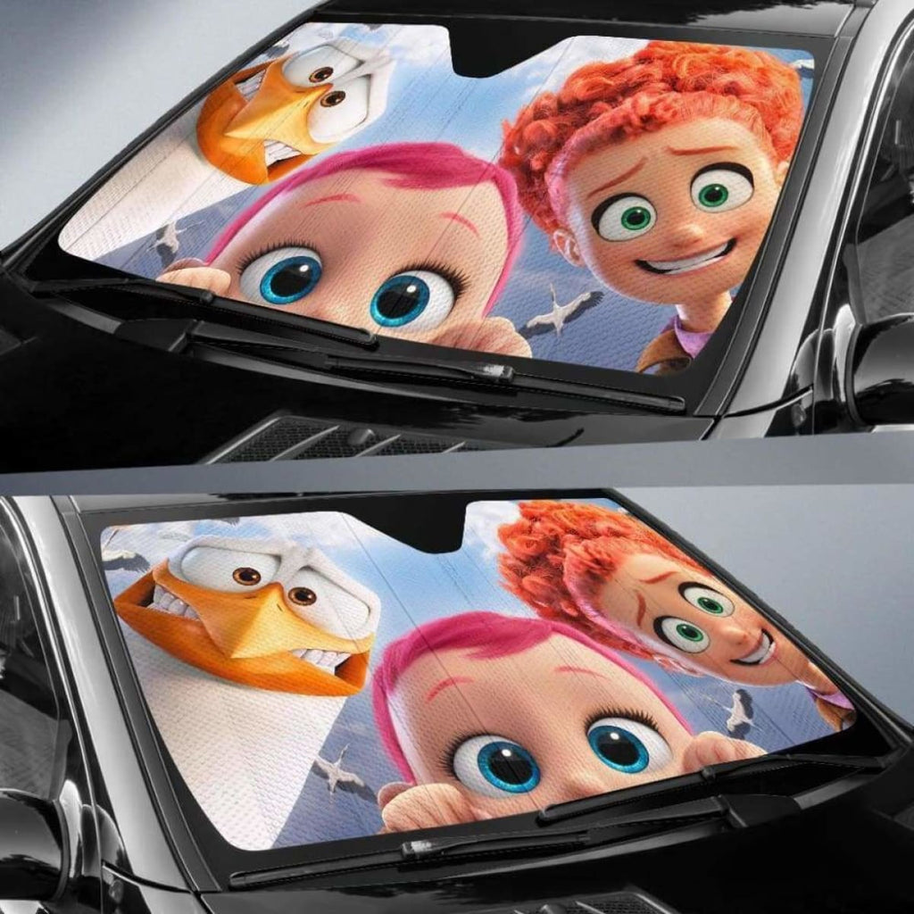  DN Car Sun Shade Storks Characters Windshield Sun Shade