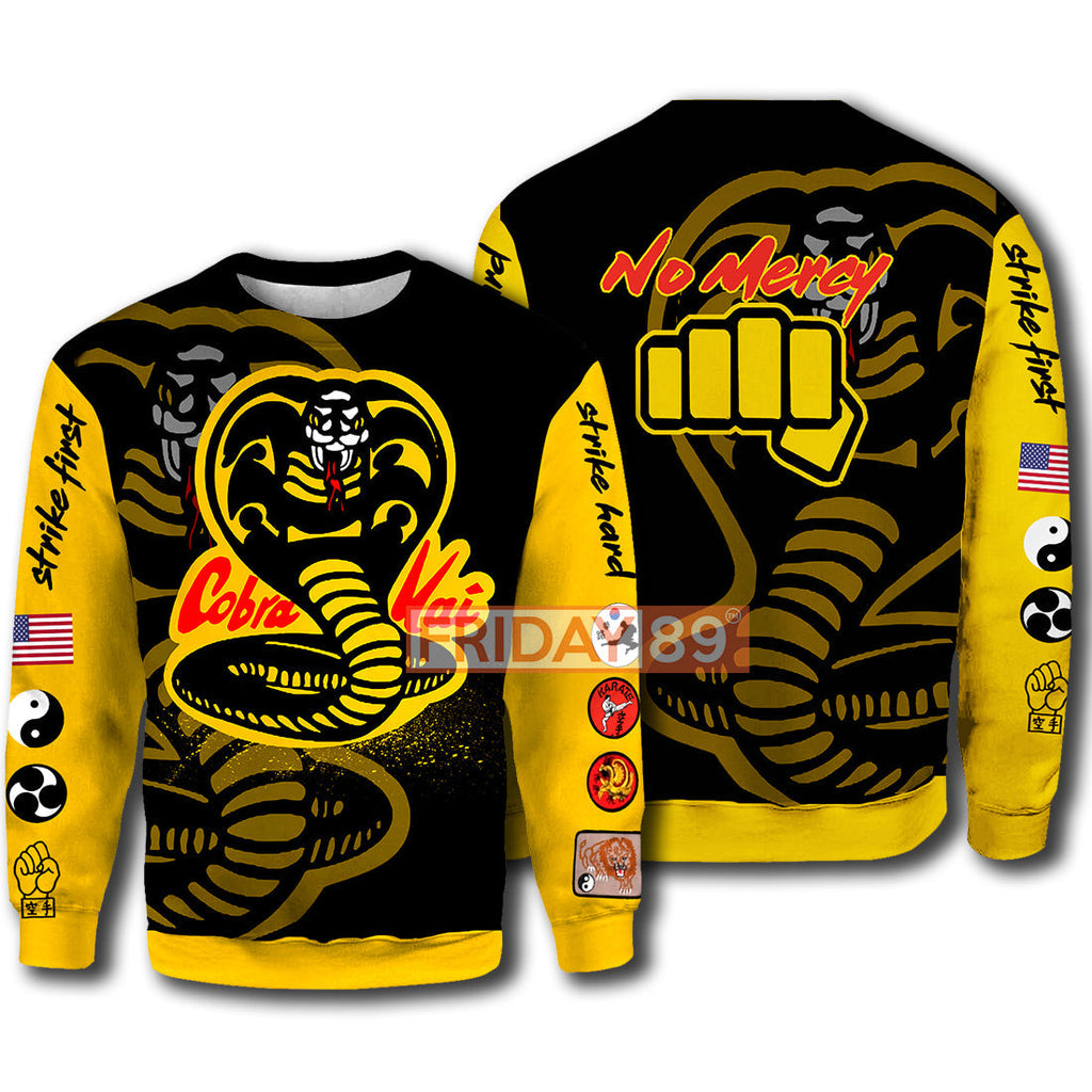  Cobra Kai Shirt Cobra Karate Dojo Cosplay No Mercy 3D Shirt Cool Cobra Kai Hoodie Sweater Tank