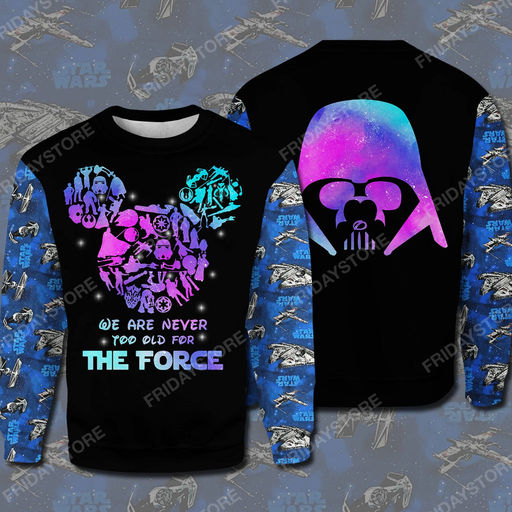 SW We Are Never Too Old For The Force All Over Print Hoodie T-shirt