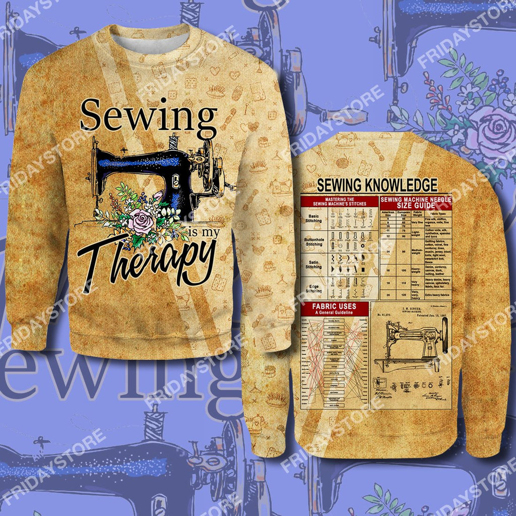 Gifury Sewing Hoodie Sewing Is My Therapy T-shirt Sewing Hoodie Sewing Apparel 2024