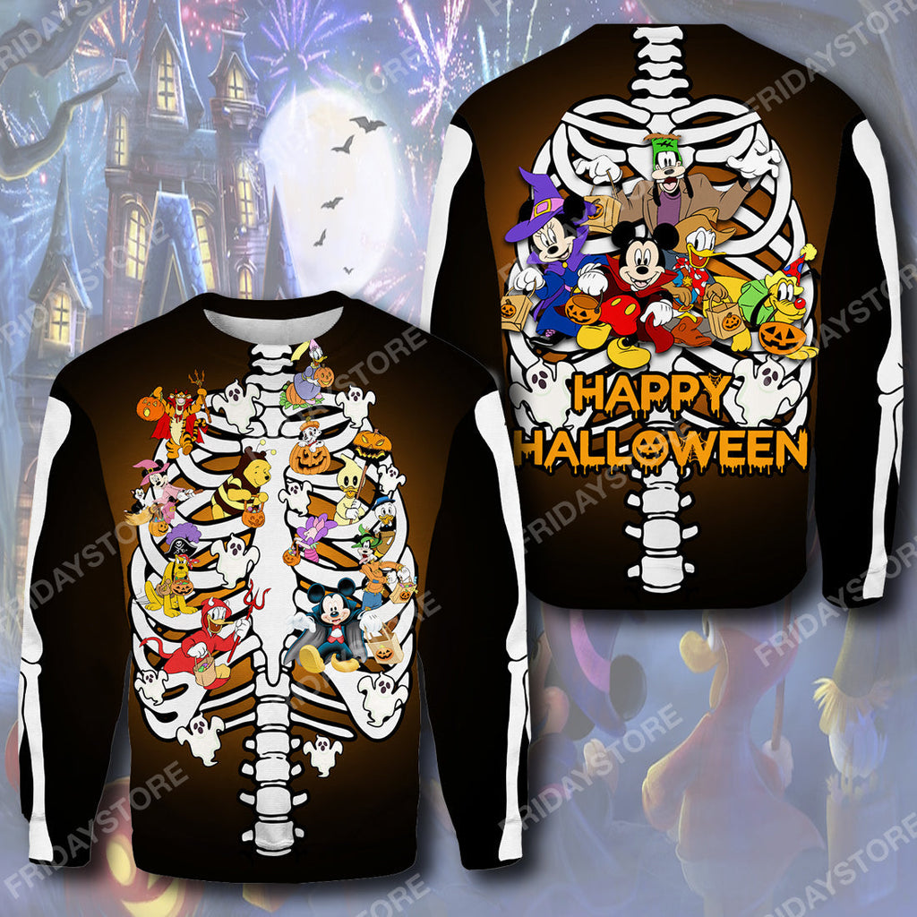  DN T-shirt Disney Characters Happy Halloween Party Bone T-shirt Awesome High Quality DN Hoodie Sweater Tank