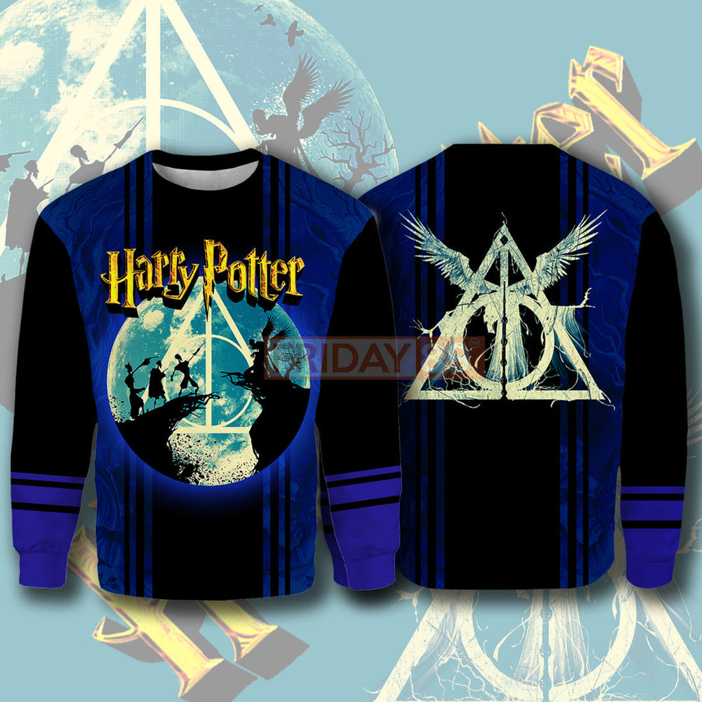  HP T-shirt Harry Sign Full Moon Deathly Hallows 3D Print T-shirt High Quality HP Hoodie Sweater Tank 2025