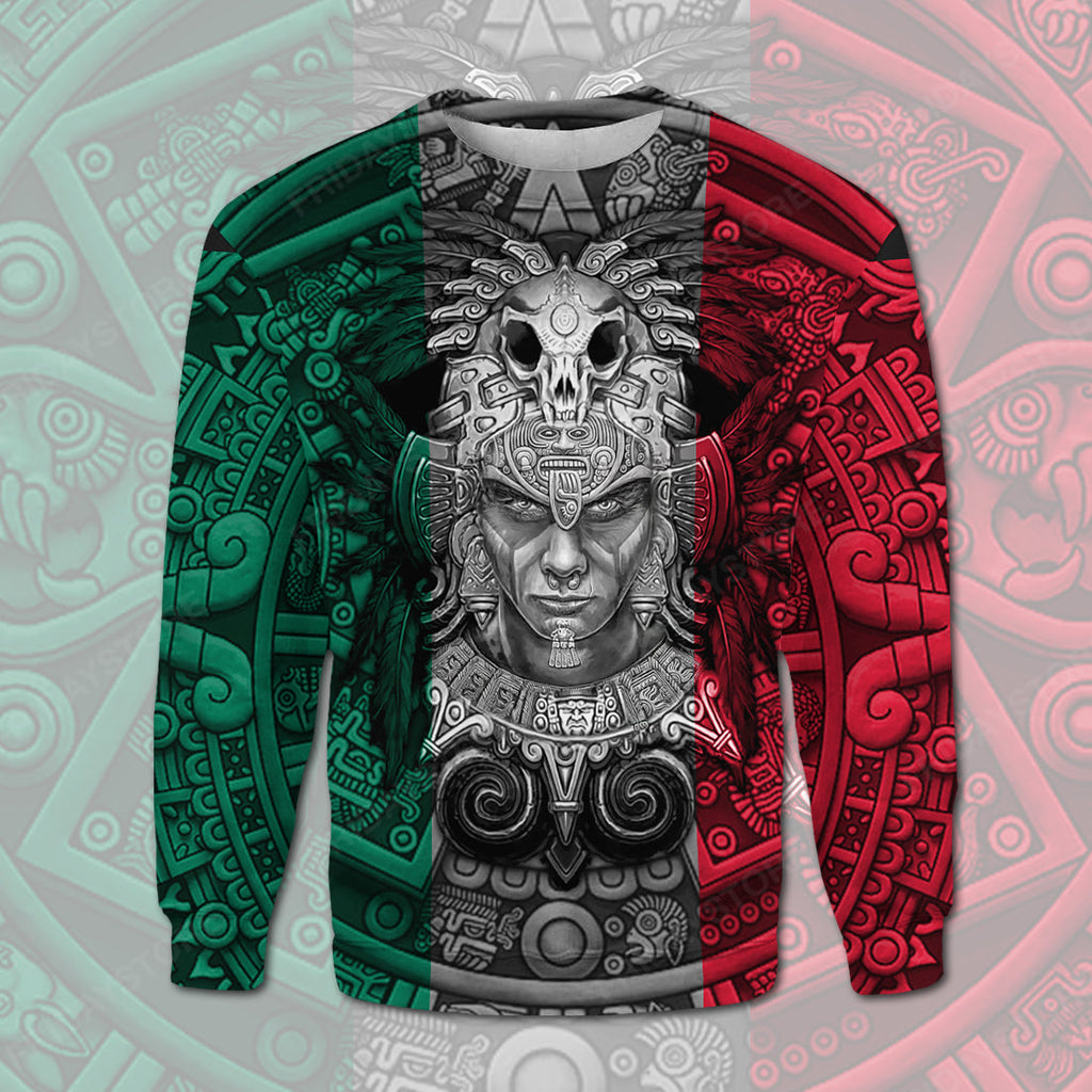 Gifury Mexican T-shirt Mexican Flag Aztec Warrior 3D T-shirt Mexican Hoodie Sweater Tank 2023