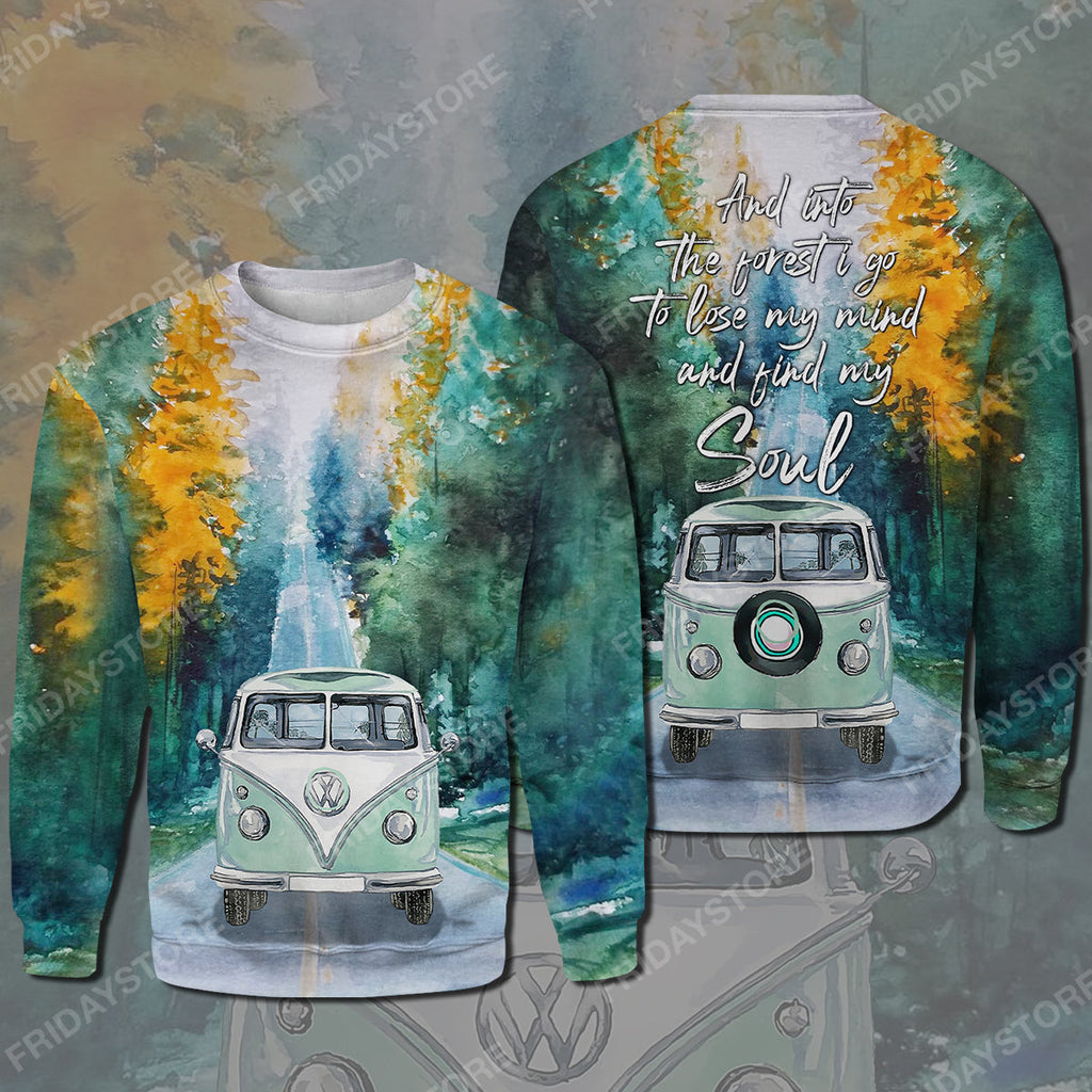 Hippie T-shirt And Into The Forest I Go Camping T-shirt Hoodie Adult Full Print