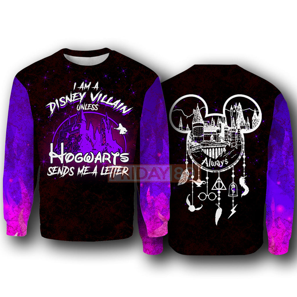  DN HP T-shirt I'm A Disney Villain Unless HW Sends Me A Letter T-shirt DN HP Hoodie Sweater Tank 2024