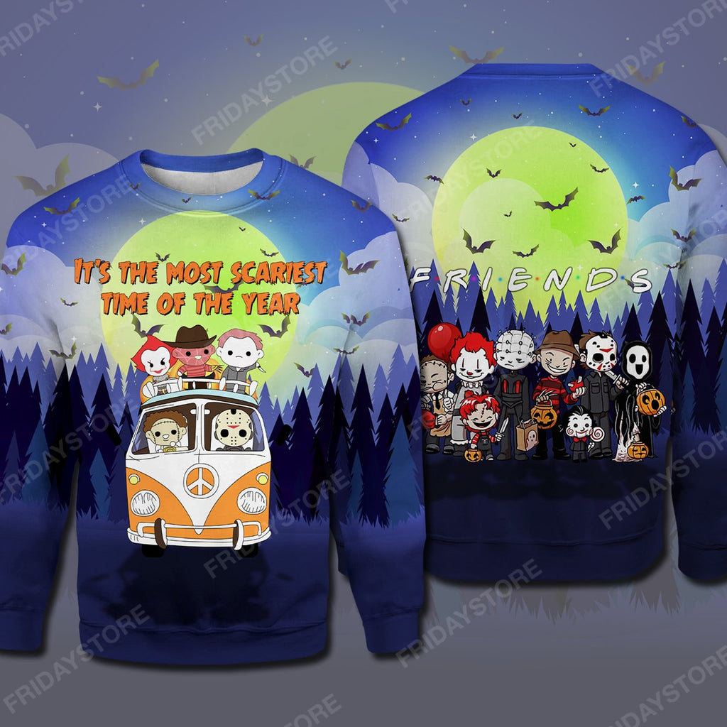 Horror Halloween It's The Most Scariest Time Of The Year All Over Print Hoodie T-shirt