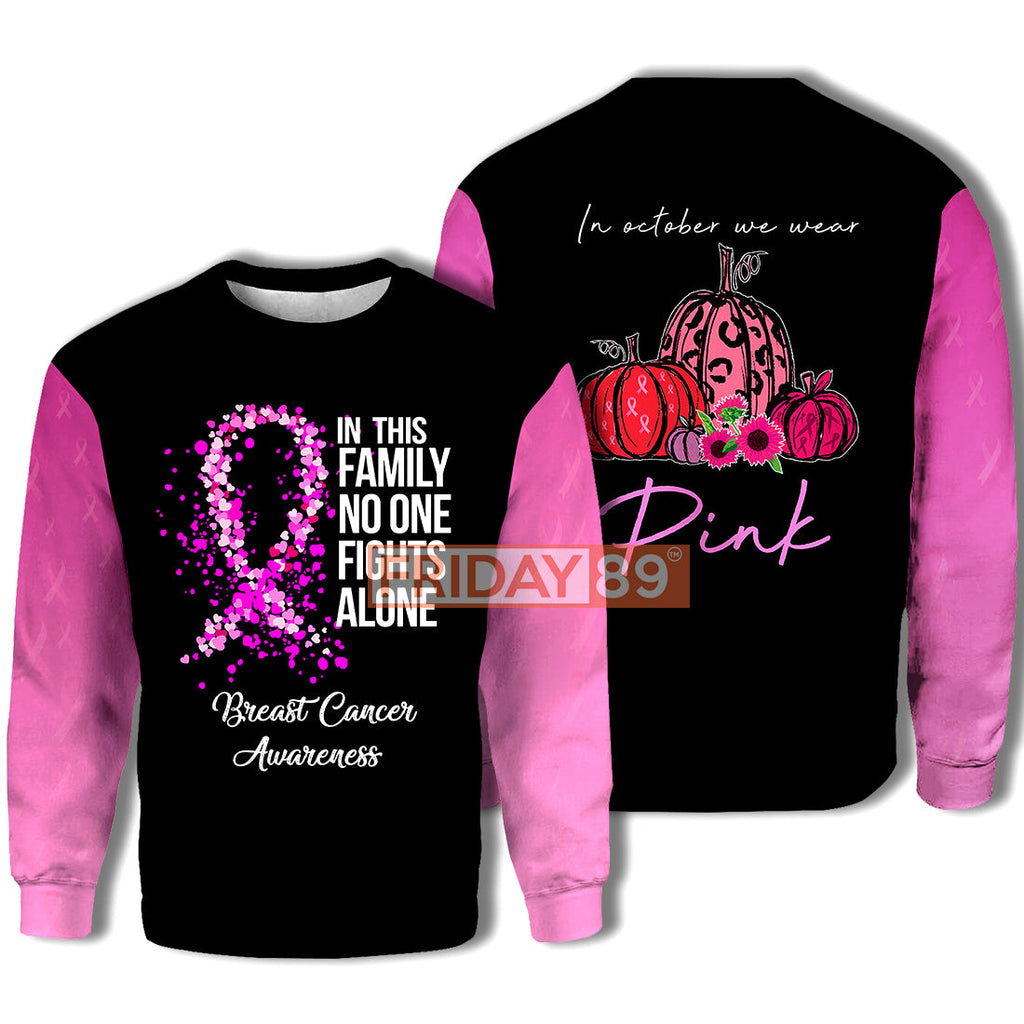 Gifury Breast Cancer Hoodie No One Fights Alone - Breast Cancer T-shirt Breast Cancer Shirt 2022