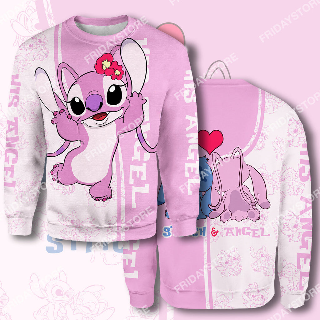  LAS T-shirt Stitch Angel Adorable Couple All Over Print Stitch Couple T-shirt Cute High Quality DN Stitch Hoodie Sweater Tank