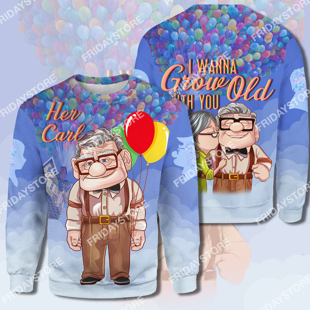  DN Up T-shirt I Wanna Grow Old With You Up Couple Her Carl T-shirt Amazing DN Hoodie Sweater Tank