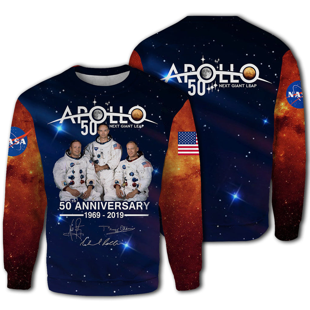  NASA T-shirt 50th Anniversary Apollo 11 T-shirt Awesome NASA Hoodie Sweater Tank 2023