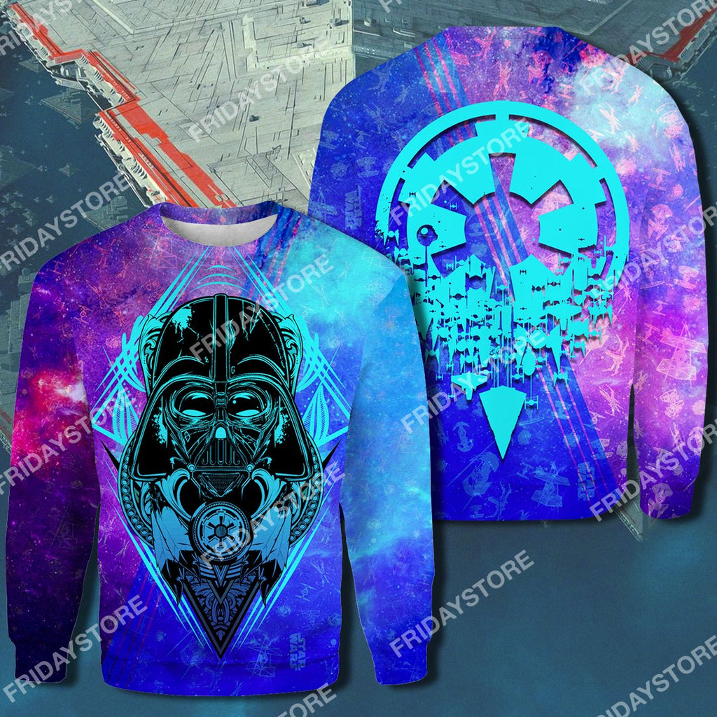 SW D.Vader Galaxy Pattern All Over Print Hoodie T-shirt