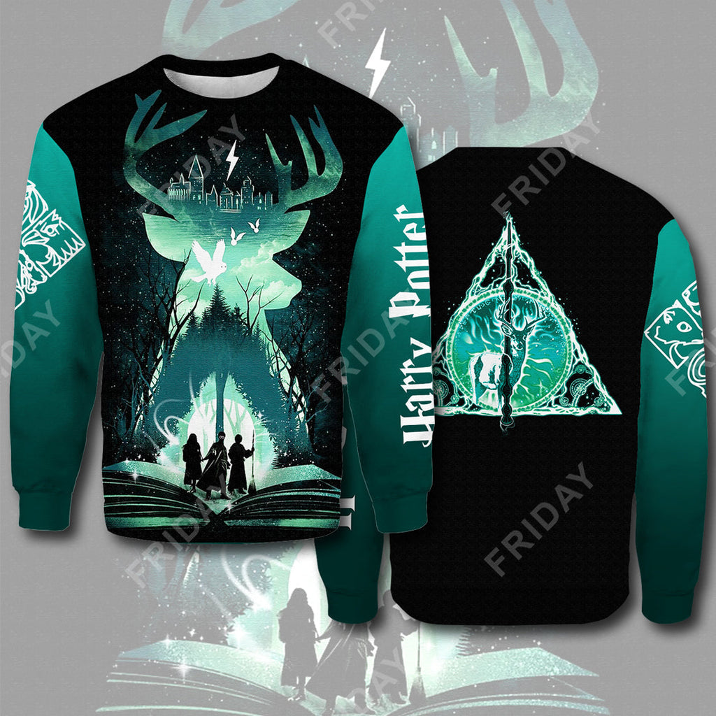  HP T-shirt Patronus Deathly Hallows Green T-shirt Cool High Quality HP Hoodei Sweater Tank2024