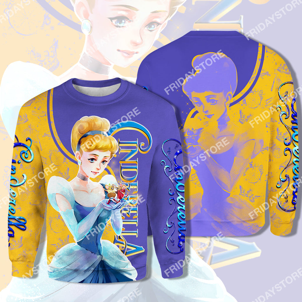  DN T-shirt Cinderella Princess And Mouse Friends T-shirt Awesome DN Cinderella Hoodie Sweater Tank