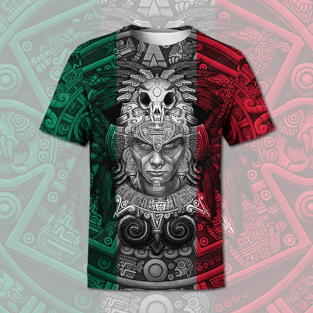 Gifury Mexican T-shirt Mexican Flag Aztec Warrior 3D T-shirt Mexican Hoodie Sweater Tank 2025