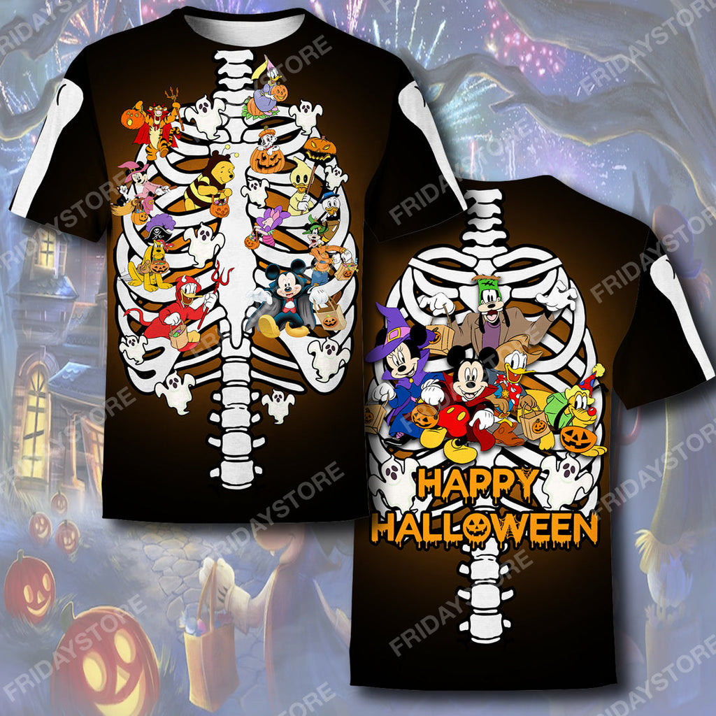  DN T-shirt Disney Characters Happy Halloween Party Bone T-shirt Awesome High Quality DN Hoodie Sweater Tank