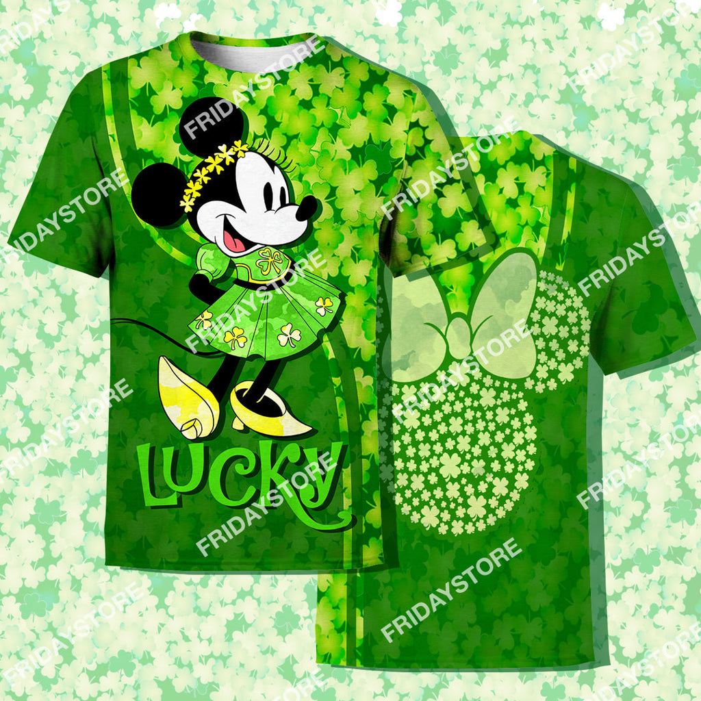  DN T-shirt Mouse Lucky St Patrick's Day T-shirt Cute DN MN Mouse Hoodie Sweater Tank St Patrick's Day Hoodie Shirt